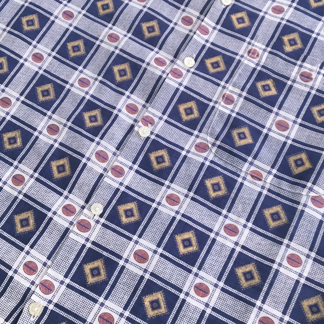 빈티지 기하학 패턴 반팔 셔츠 남성 102 여성  F 상품이미지3