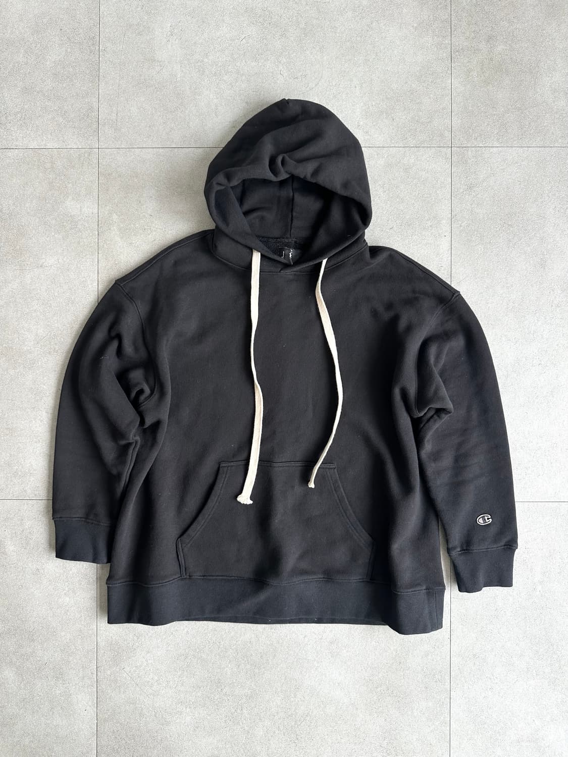 릭오웬스 x 챔피온 펜타그램 블랙 후드티 상품이미지3