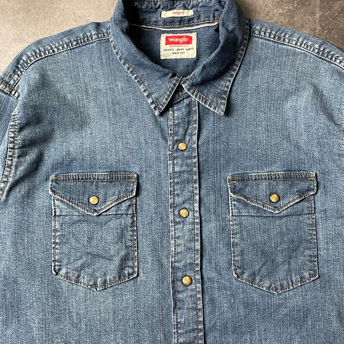 WRANGLER 랭글러 빈티지 플랩포켓 데님 셔츠 A00606 상품이미지3