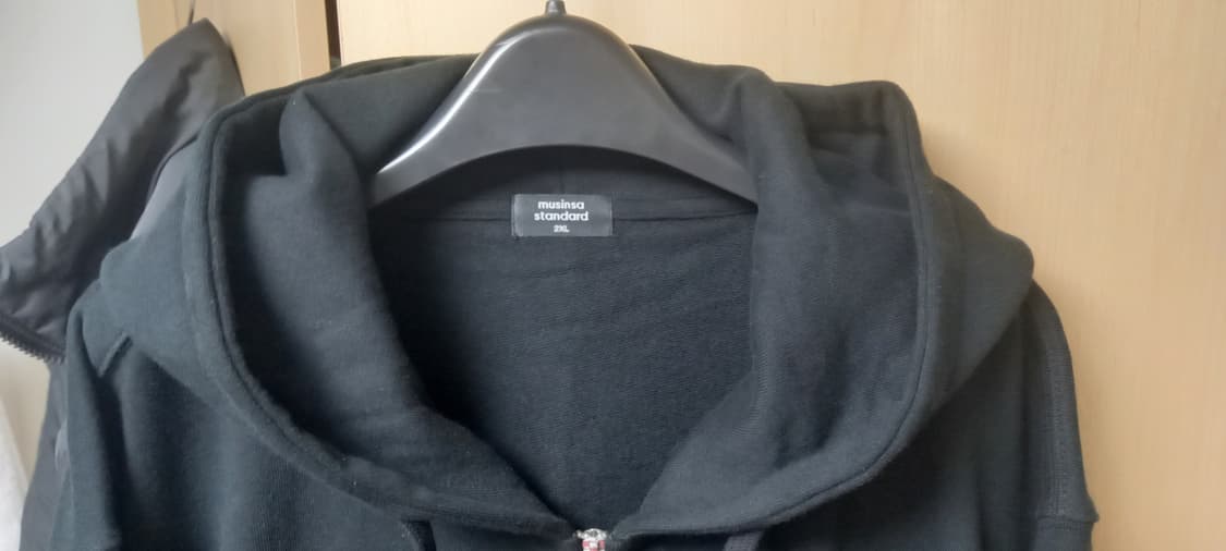 무신사 스탠다드 후드집업 짧은길이 블랙 2XL 상품이미지2