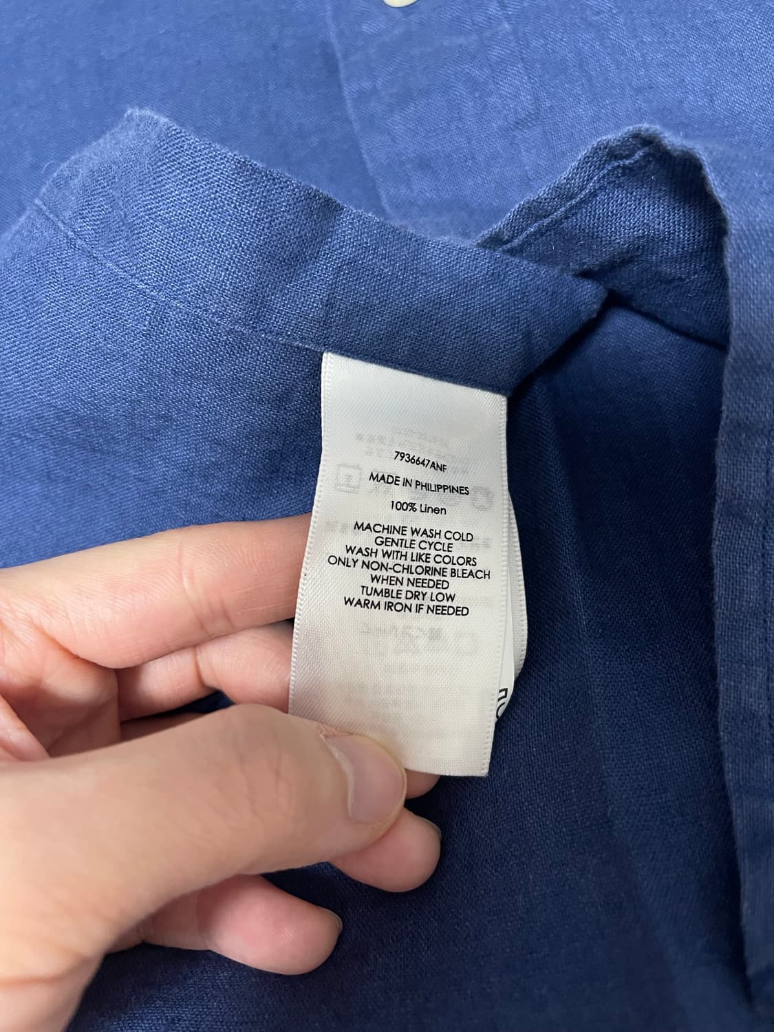 [XS] 백화점 폴로 랄프로렌 린넨 셔츠 네이비 상품이미지5