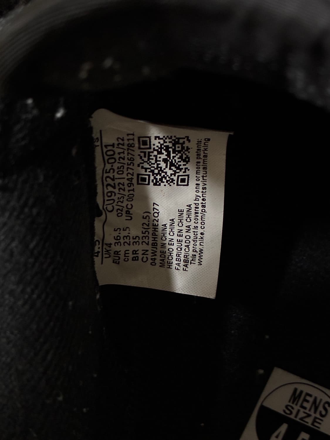 나이키 슈프림 에어포스 블랙 US4.5 (235) 상품이미지5