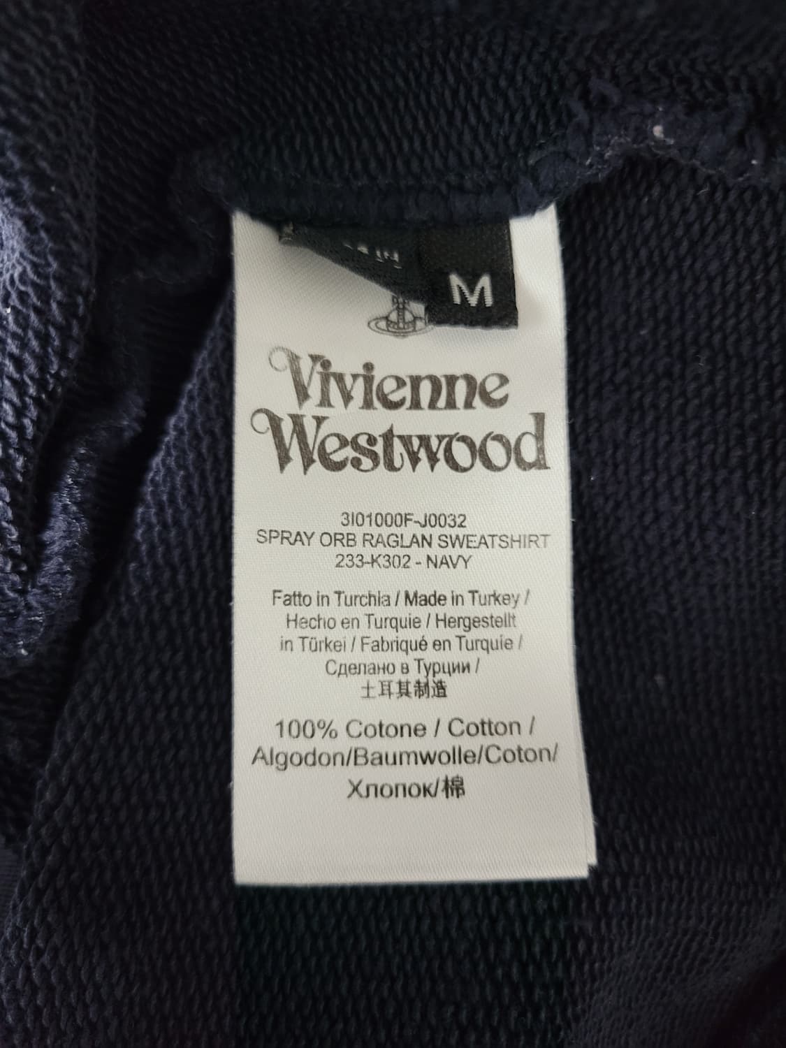 비비안웨스트우드 ORB 스프레이 맨투맨 네이비 M 상품이미지3