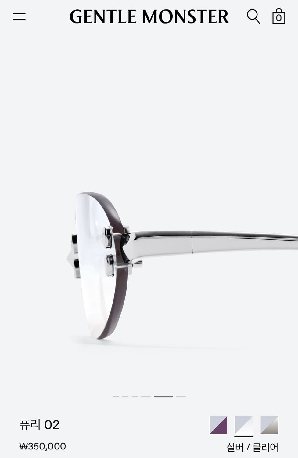 젠틀몬스터 무테 안경 / FURI-02 퓨리 시착x 새상품 상품이미지3