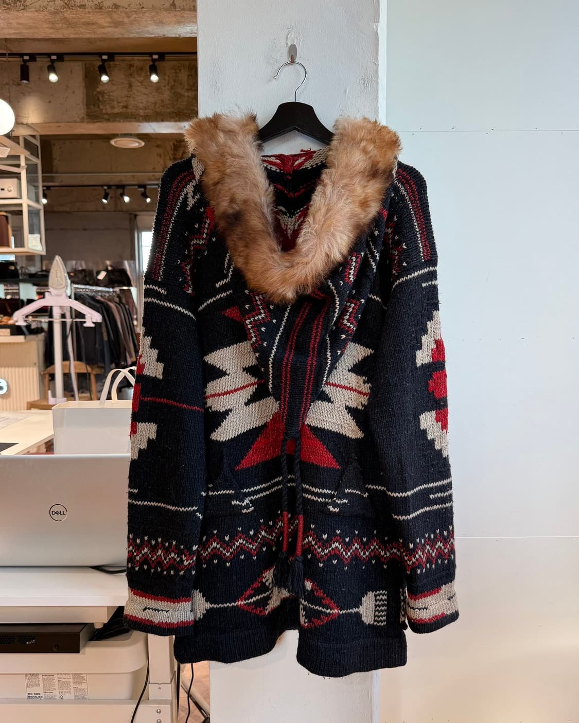 폴로 랄프로렌 블랙 핸드니트 아즈텍 울 가디건  상품이미지7