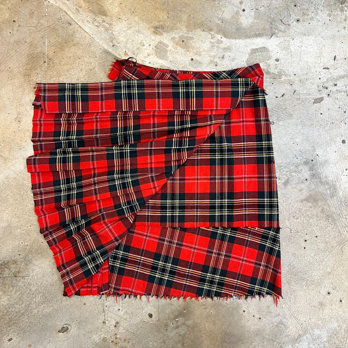 Sunao kuwahara 플리츠 체크 랩 스커트 상품이미지8