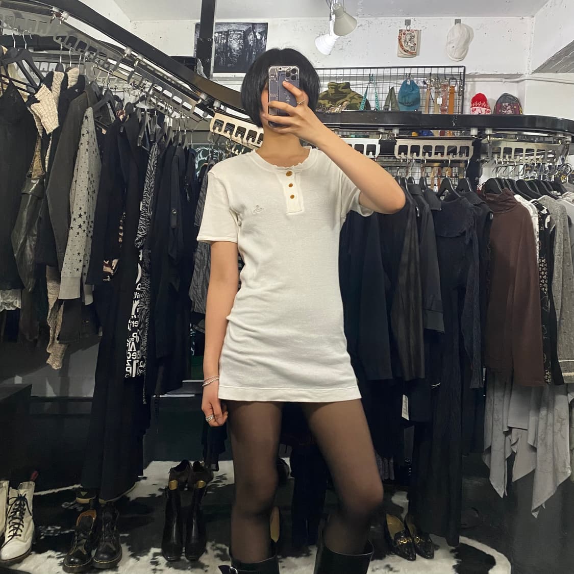 Vivienne Westwood 로고 디테일 골지 미니원피스 상품이미지1