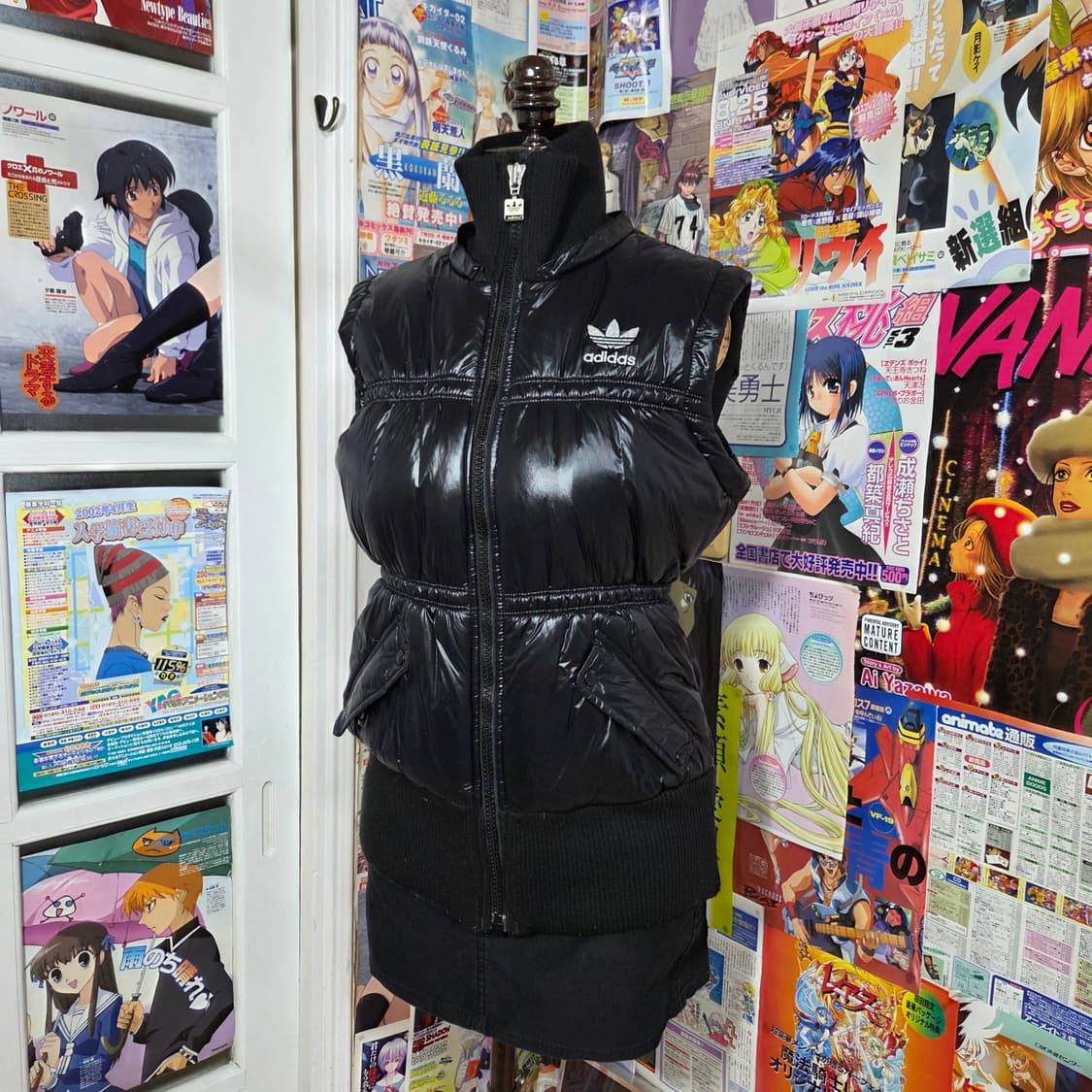 아디다스 글리터 유광 걸스 하이넥 패딩 베스트 상품이미지1