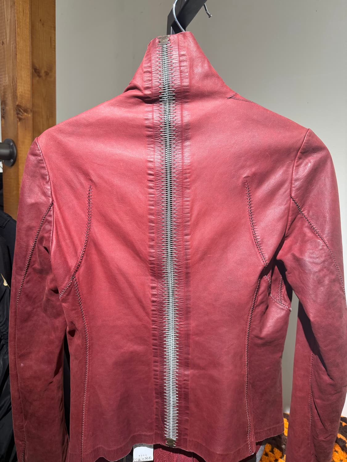 Red Lambskin Leather Jacket 상품이미지6