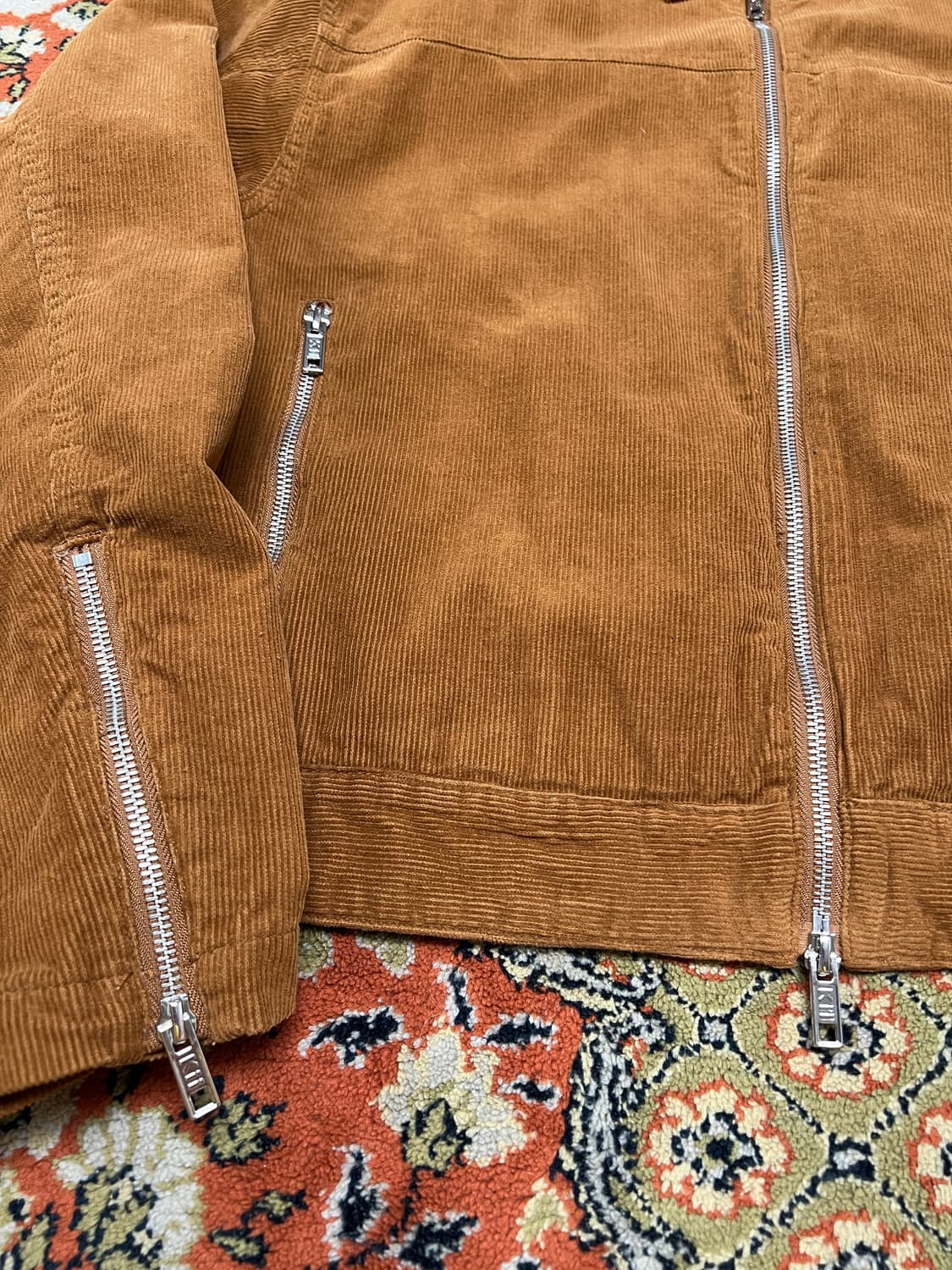 [XL] 키뮤어 빈티지 워싱 코듀로이 바이커 자켓 카멜 상품이미지4