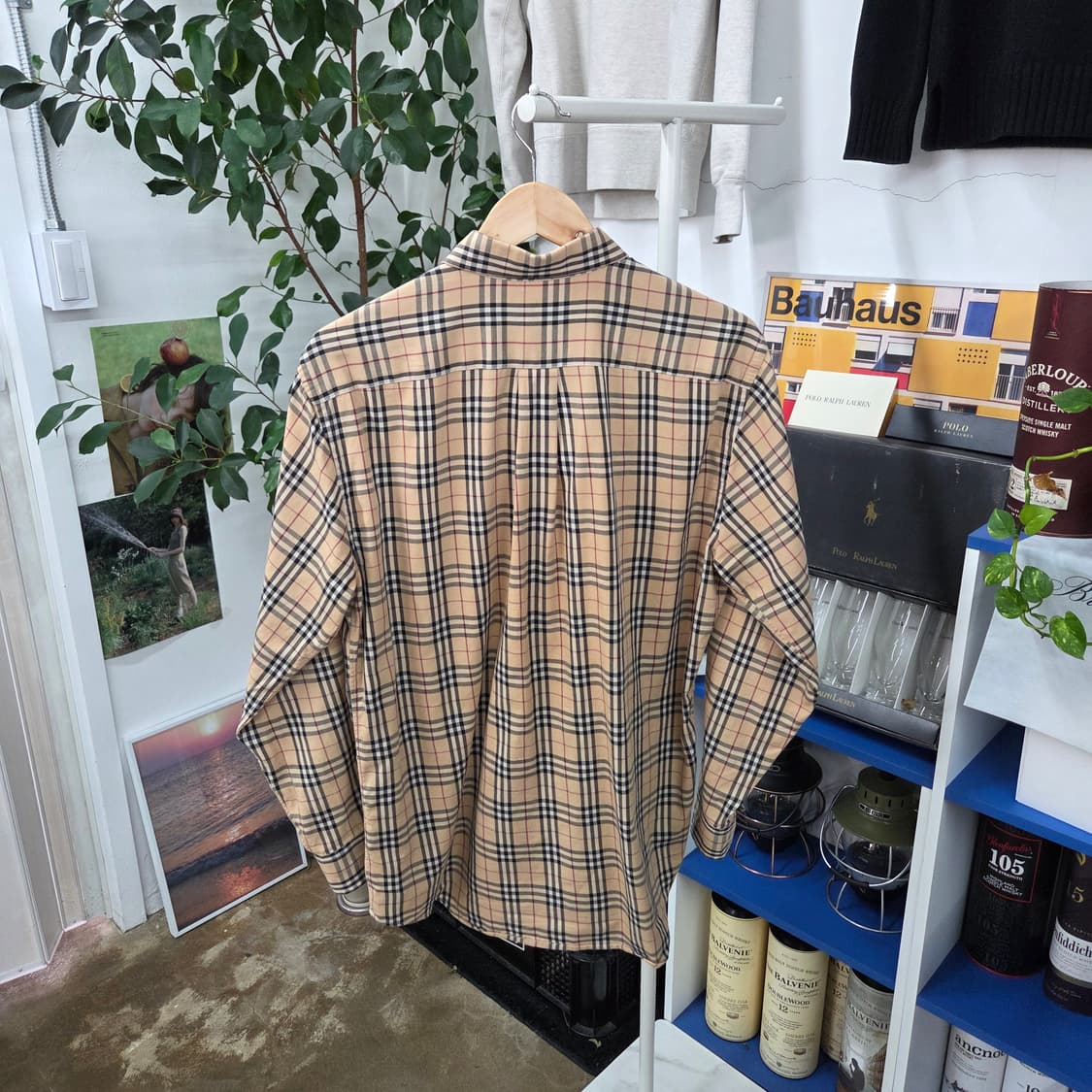 버버리 버튼다운 노바체크 셔츠 M 상품이미지5