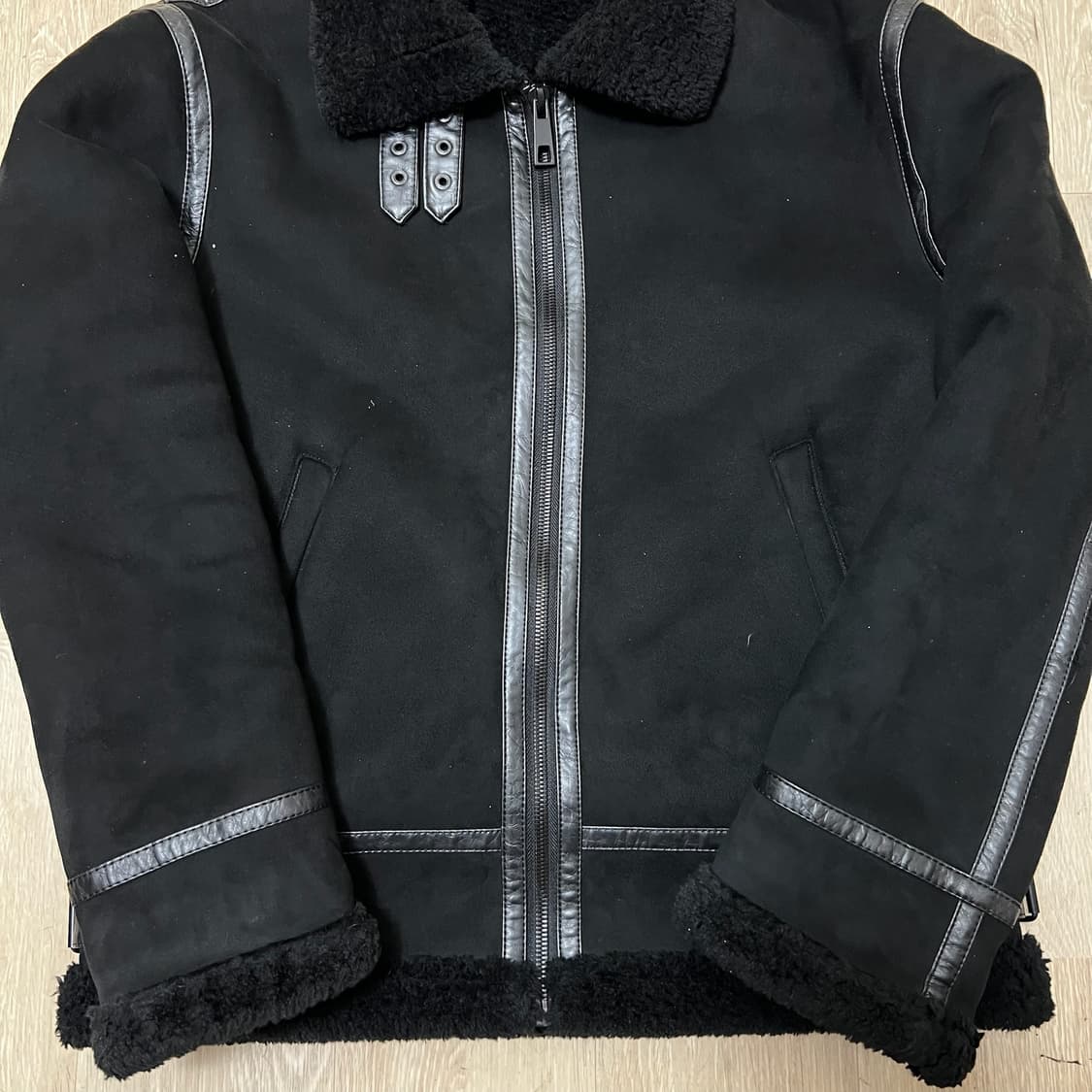 자라 남성 스웨이드 양털 무스탕 자켓 M/95 상품이미지3