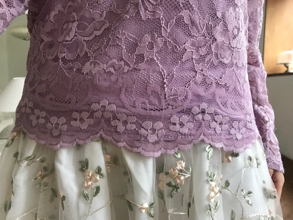 vintage purple lace top 상품이미지4