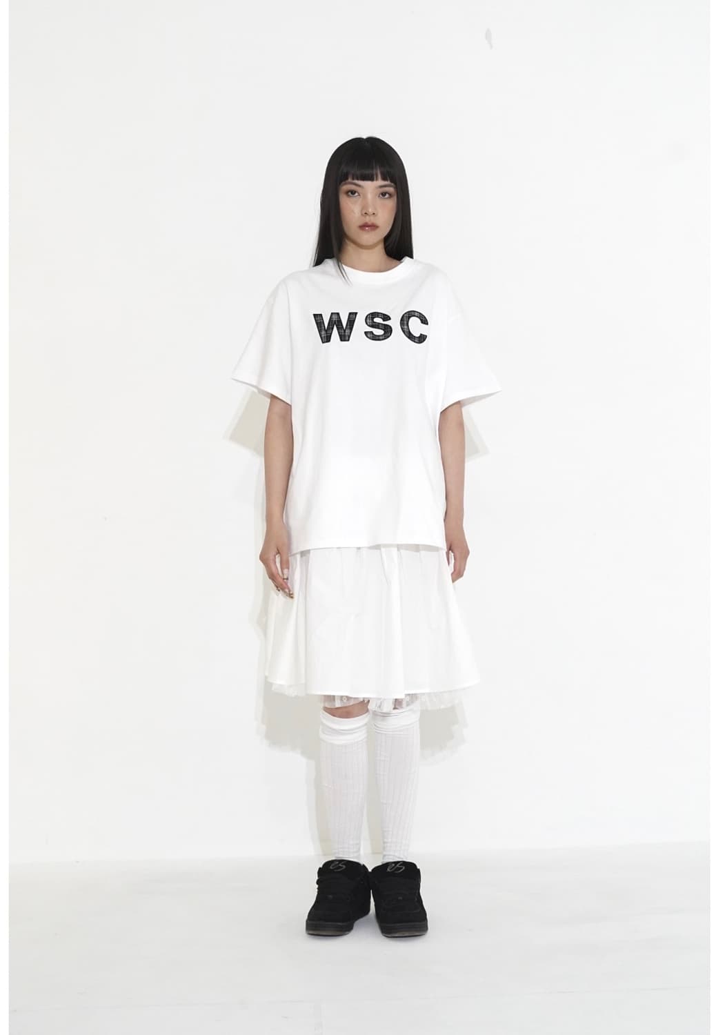 Wsc archive 미디 샤 스커트 002 (white) 상품이미지1