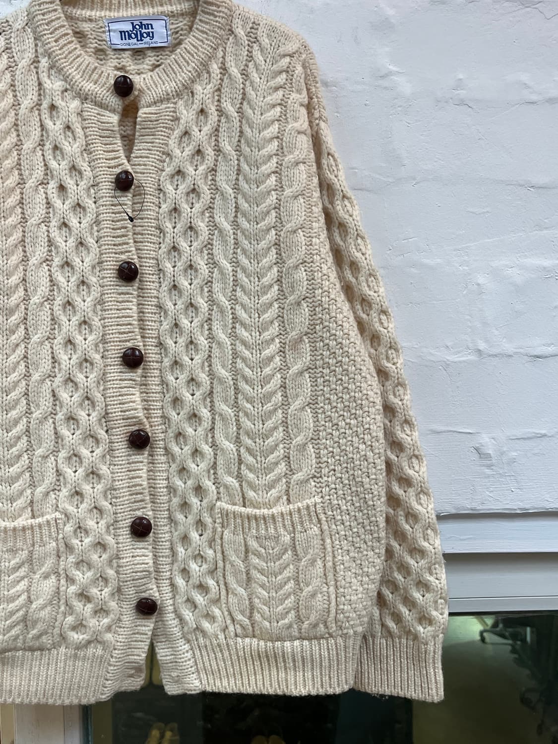 John Molloy 아이리쉬 울 가디건 스웨터 오트밀 OS 상품이미지3