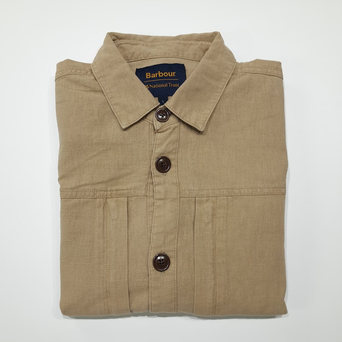 CK057 L 바버 린넨코튼 플리츠포켓 샌드브라운 셔츠 남방 상품이미지8