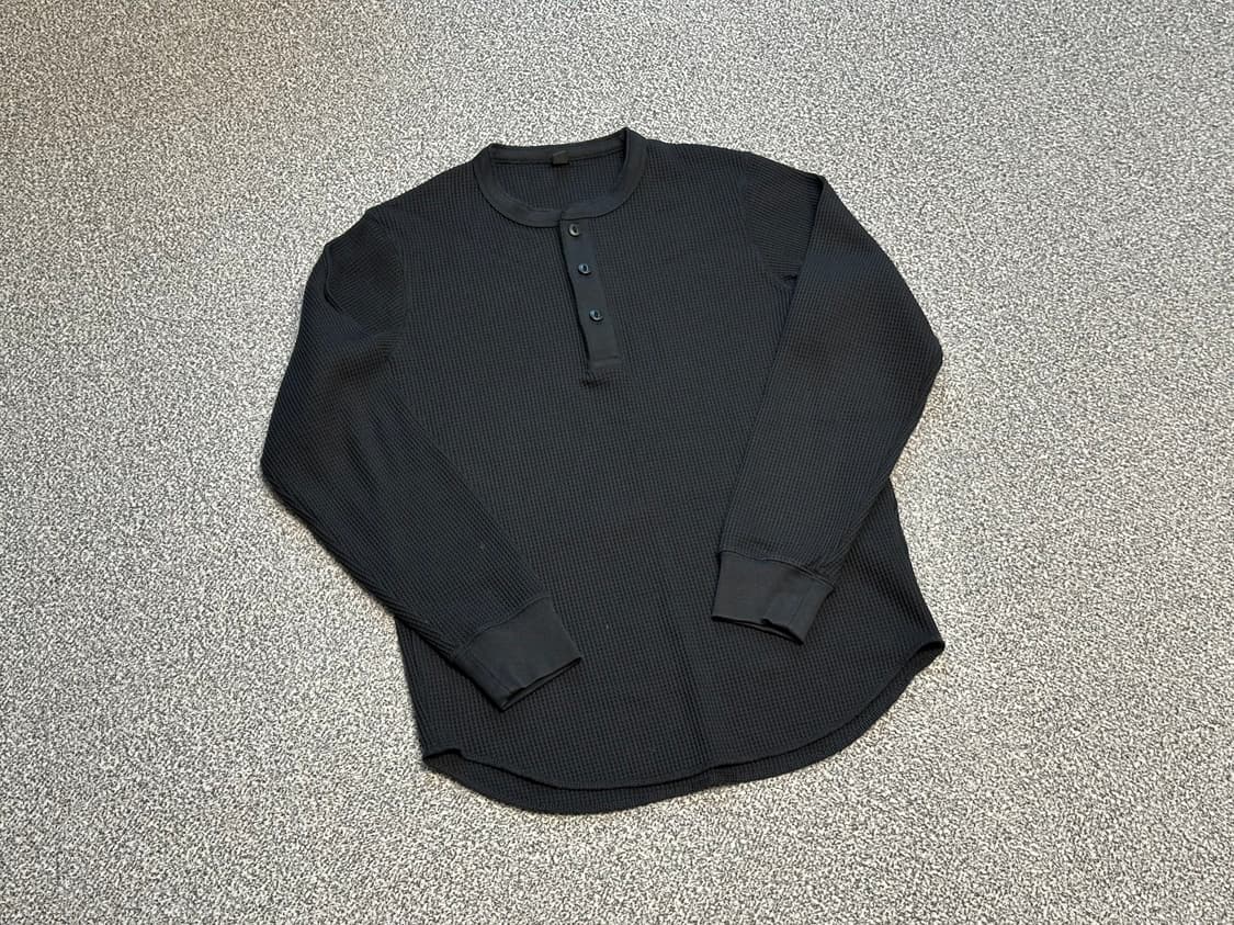 유니클로 와플헨리넥T 블랙 S 사이즈 상품이미지1