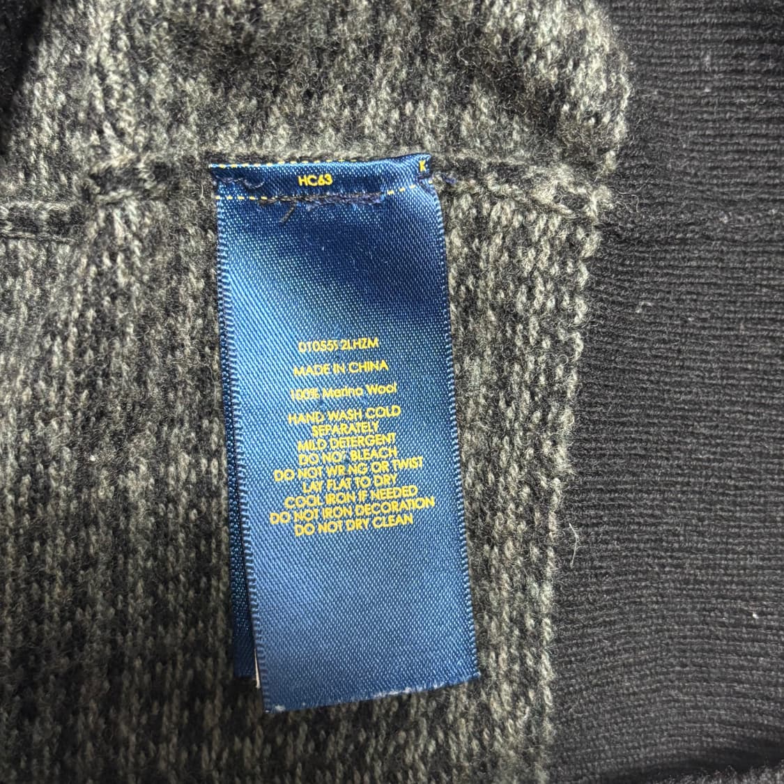 M 폴로랄프로렌 하운드투스 패턴 메리노 울 반집업 니트 상품이미지5