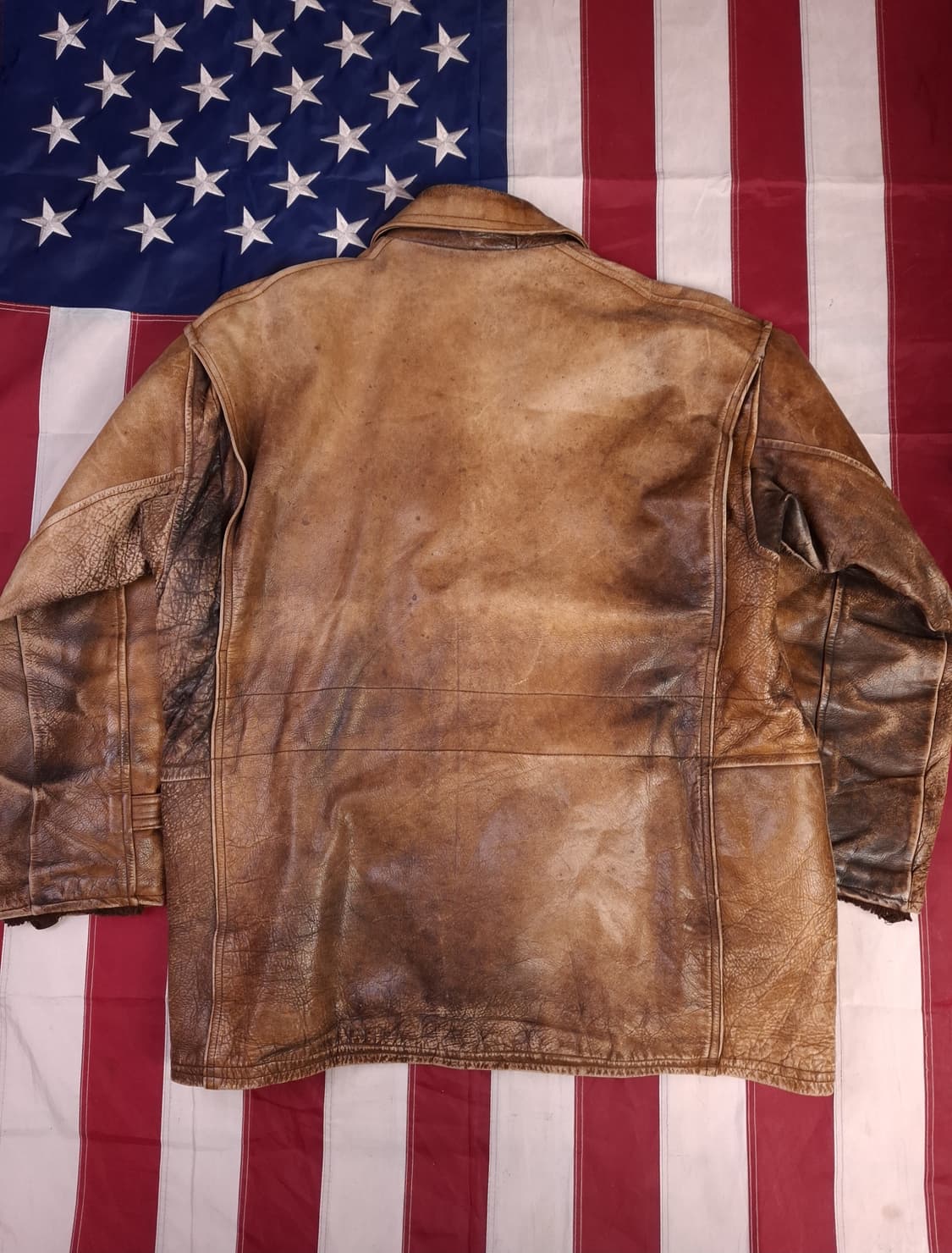80's 일본판 빈티지 리얼레더 벨티드 자켓 상품이미지7