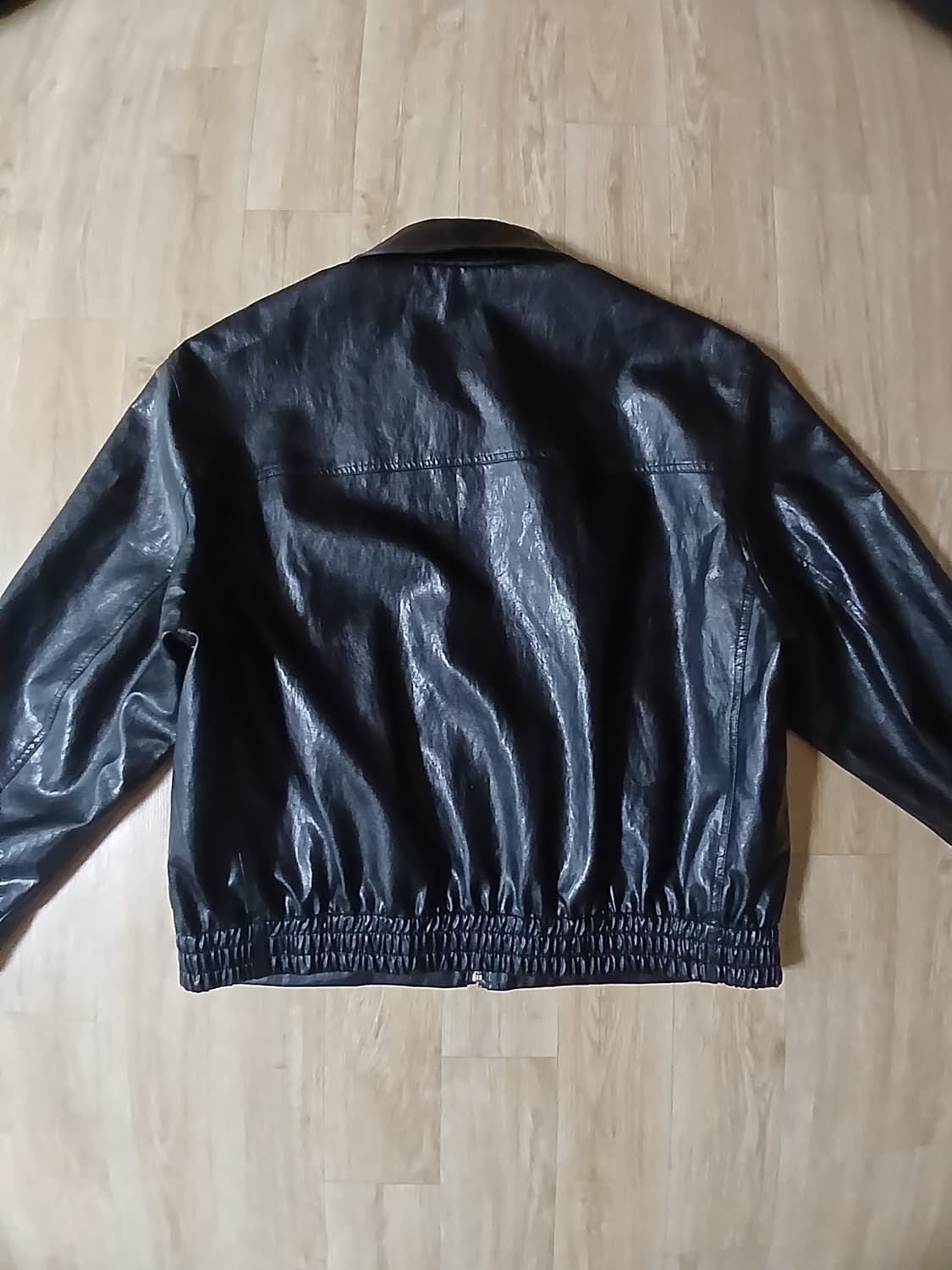 파사드패턴 미니멀 레더 블루종 블랙 S 상품이미지2