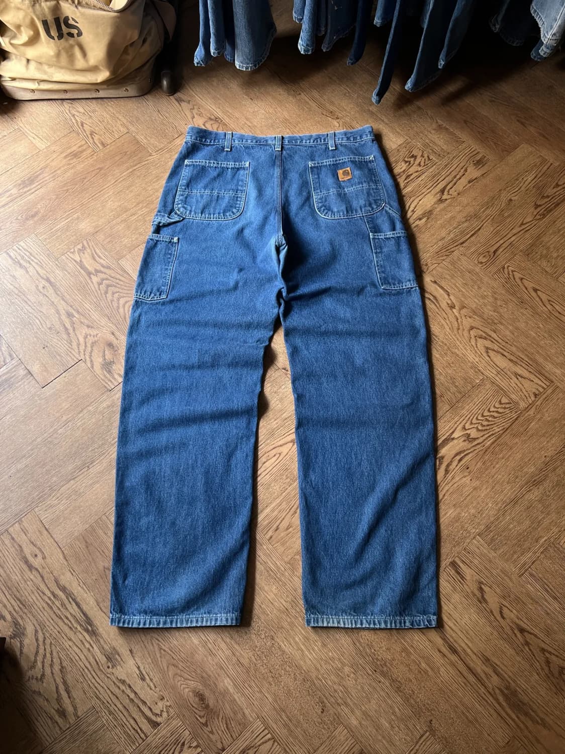 [38]칼하트 USA 빈티지 워싱 싱글니 워크 데님 팬츠 상품이미지1