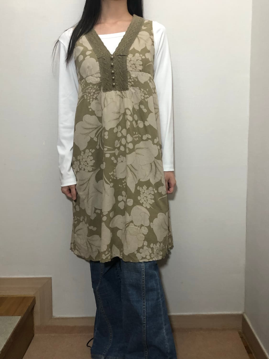 빈티지 라이트 브라운 히피 원피스 상품이미지1