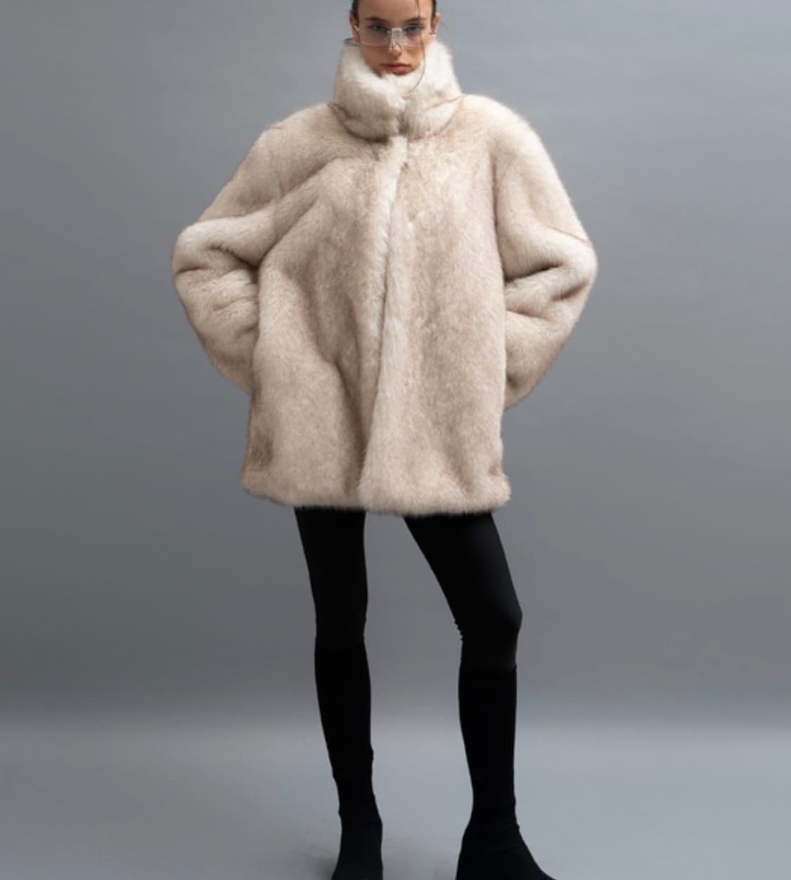 더포르타 소프트 퍼자켓 아이보리 상품이미지1