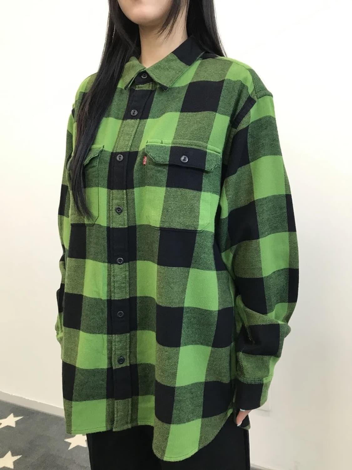 Levi's Green Buffalo Check Flannel Shirt 상품이미지2