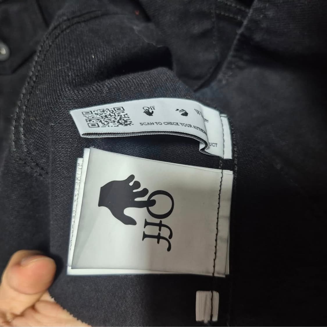 오프화이트 디아그 프린팅 애로우 커팅 데님 자켓 정품 상품이미지5