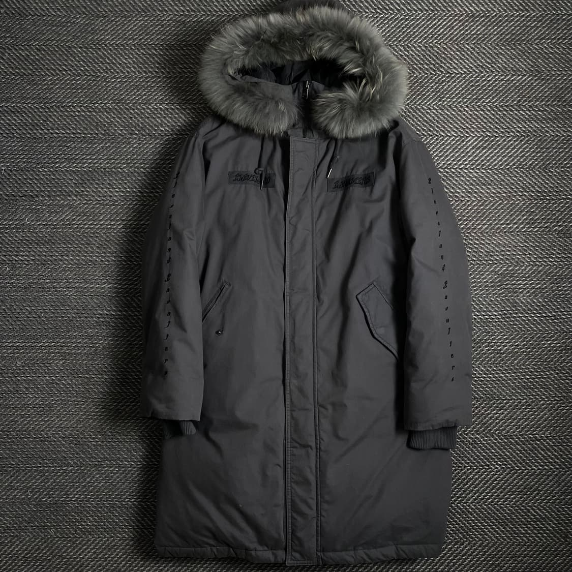 NBA 디테일 로고 그레이 라쿤 퍼 롱 야상 점퍼 o 4787 상품이미지1