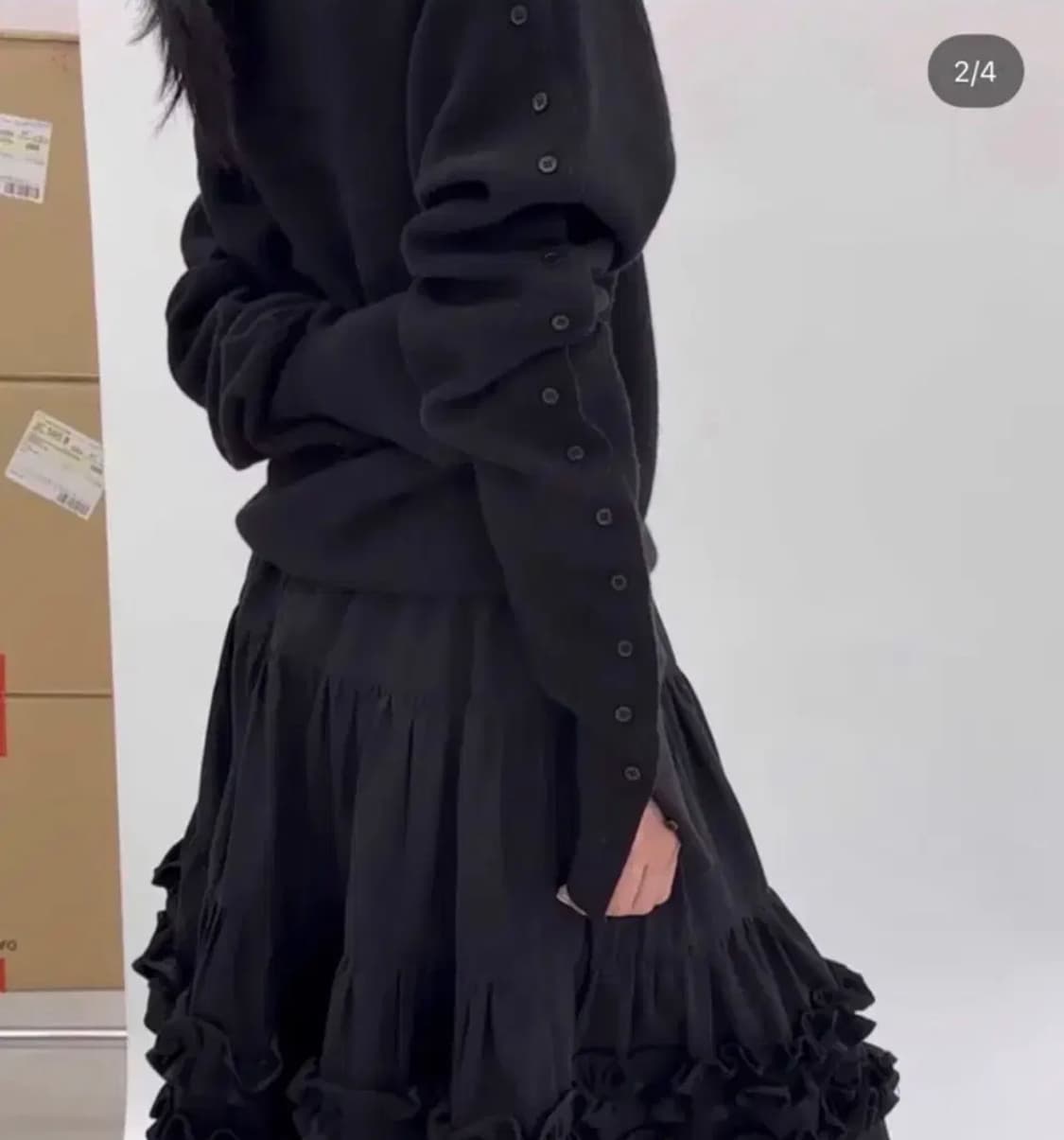 구해요)플리즈프로젝트 버튼 브이넥니트 상품이미지1