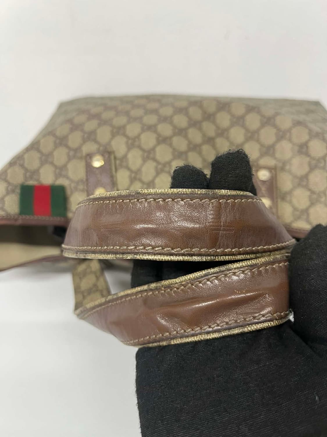 구찌 GG 캔버스 웹 디테일 쇼퍼백 숄더 토트백 상품이미지10