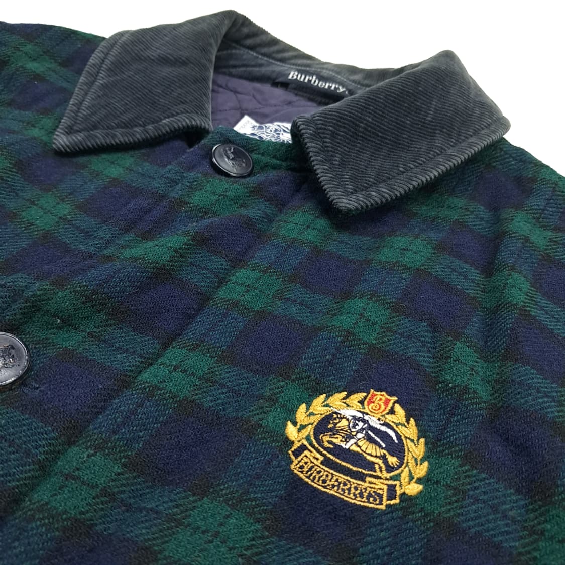 CN710W M 버버리 클래식 블랙워치 타탄체크 퀄팅 울 자켓 상품이미지5