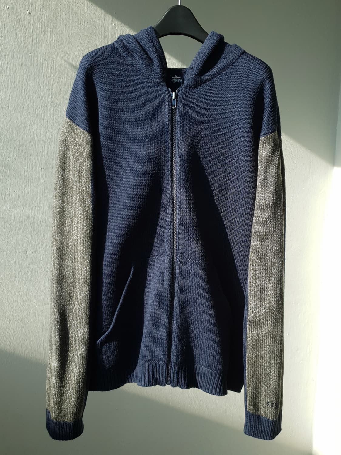 90s STUSSY sweater hood zip-up 상품이미지2