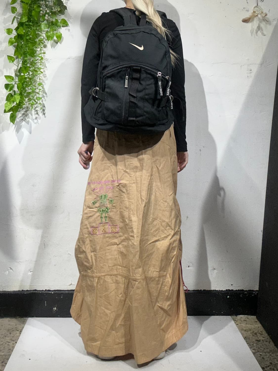 90s 나이키 블랙 미니 백팩 미드스우시 가방 상품이미지3