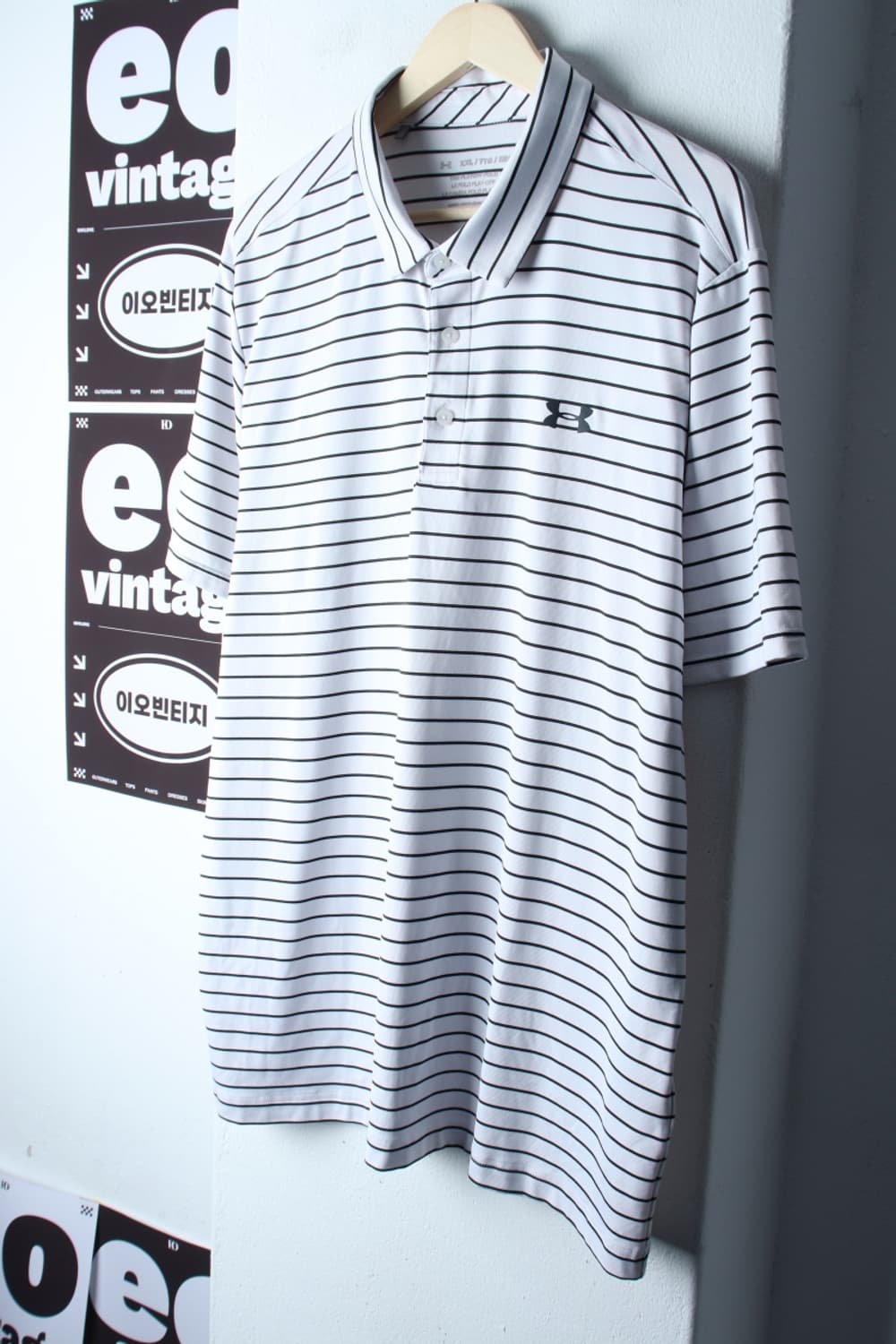 (2XL) 언더아머 반팔 카라 티셔츠 빅사이즈 기능성 화이트-H32487 상품이미지1