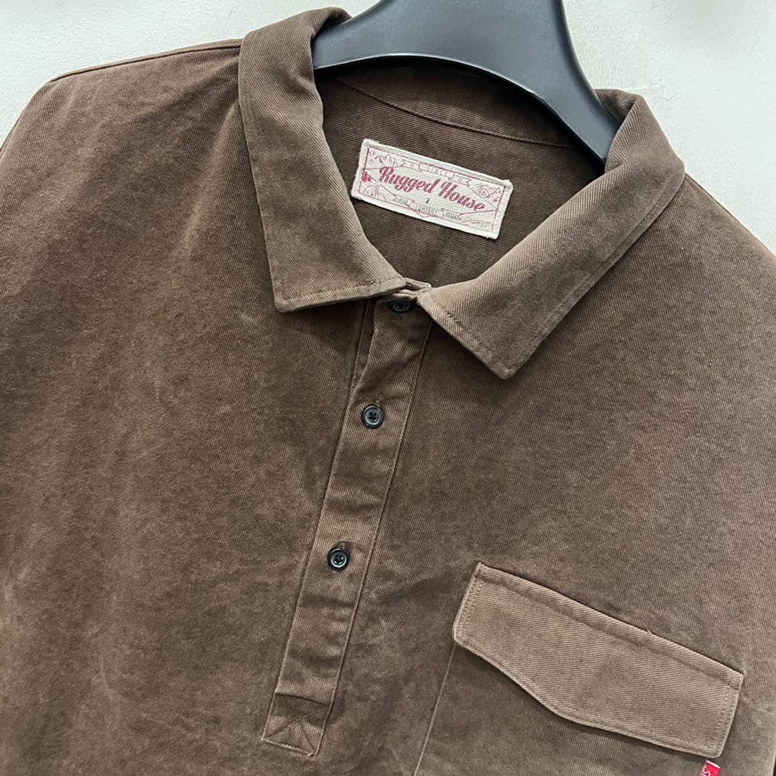 러기드하우스 포켓 반오픈 브라운 셔츠 4~5XL 상품이미지3