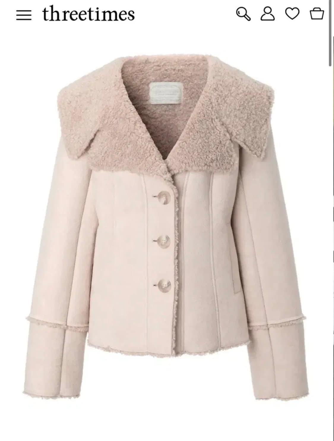 쓰리타임즈 isabella fur coat 이자벨라 퍼코트 무스탕 상품이미지1