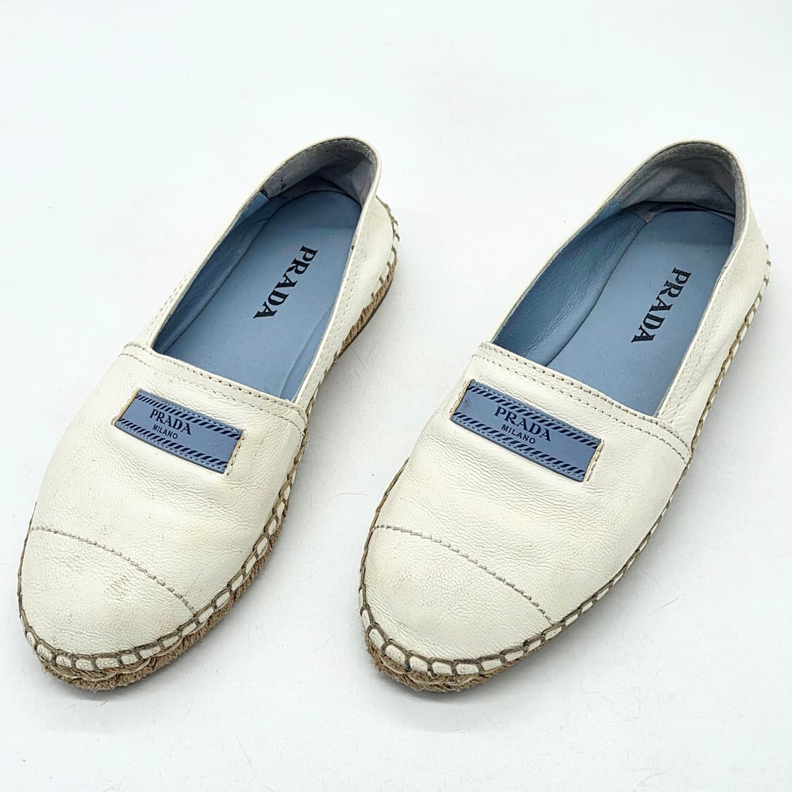  프라다 우먼스 레더 에스파듀 화이트 (37 1/2)  상품이미지1
