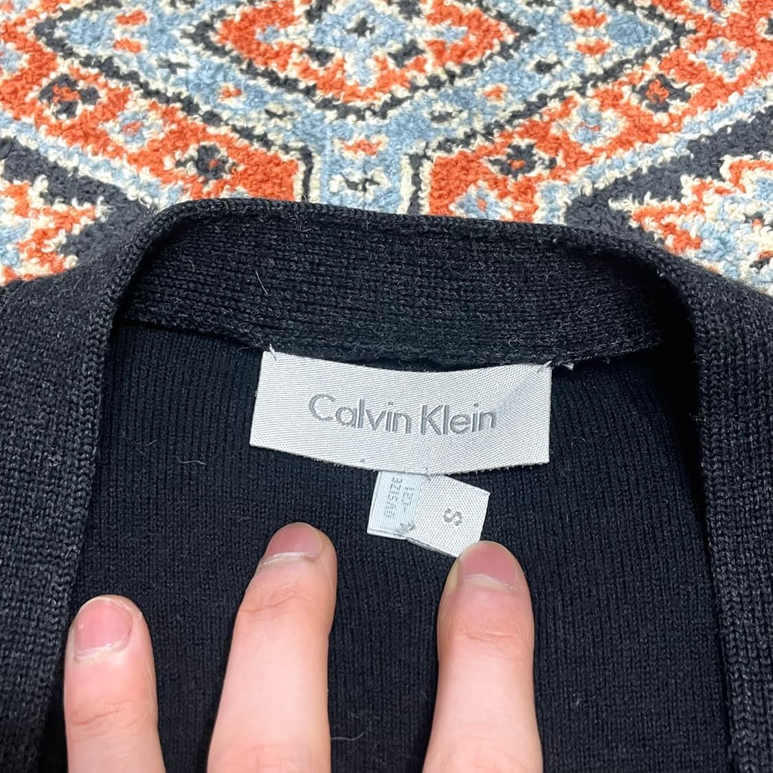 캘빈클라인 블랙 부클 롱 가디건 남성S 상품이미지3