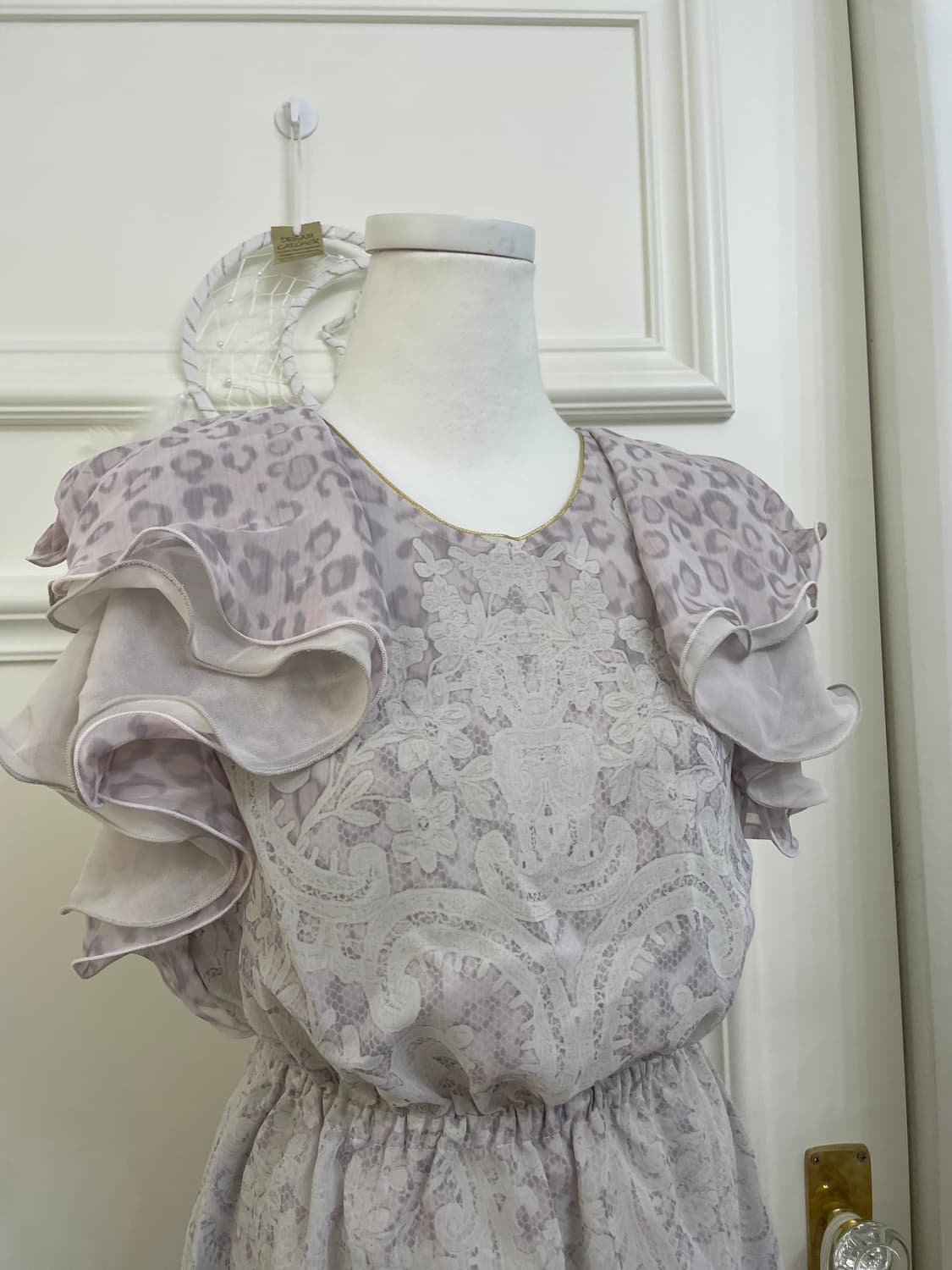purple gray leopard ruffle sleeve opc 상품이미지6