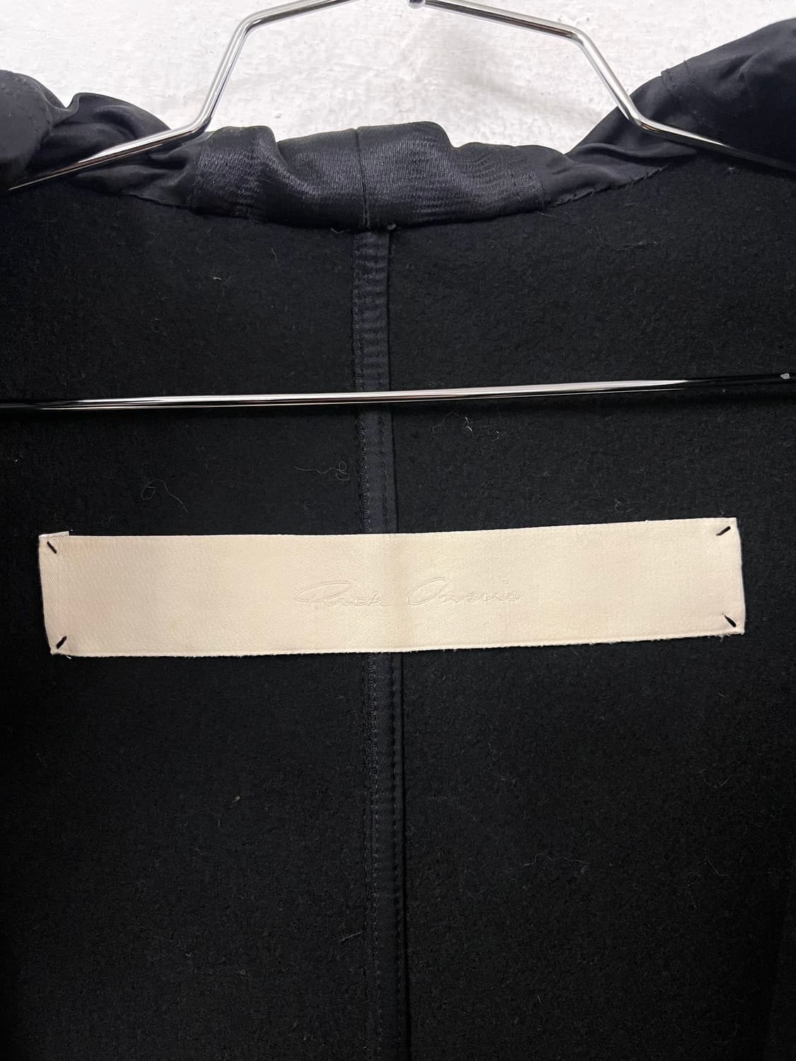 릭오웬스 2013FW 런웨이 아카이브 실크 울 후드 코트 상품이미지5