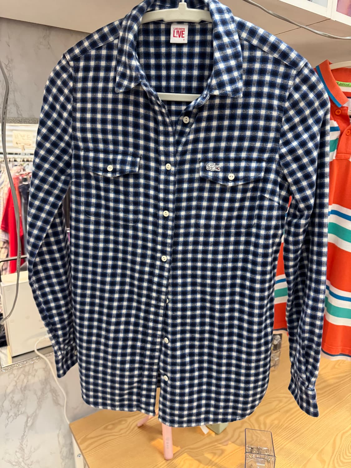  LACOSTE L!VE 라코스테 라이브 체크 플란넬 셔츠 상품이미지3