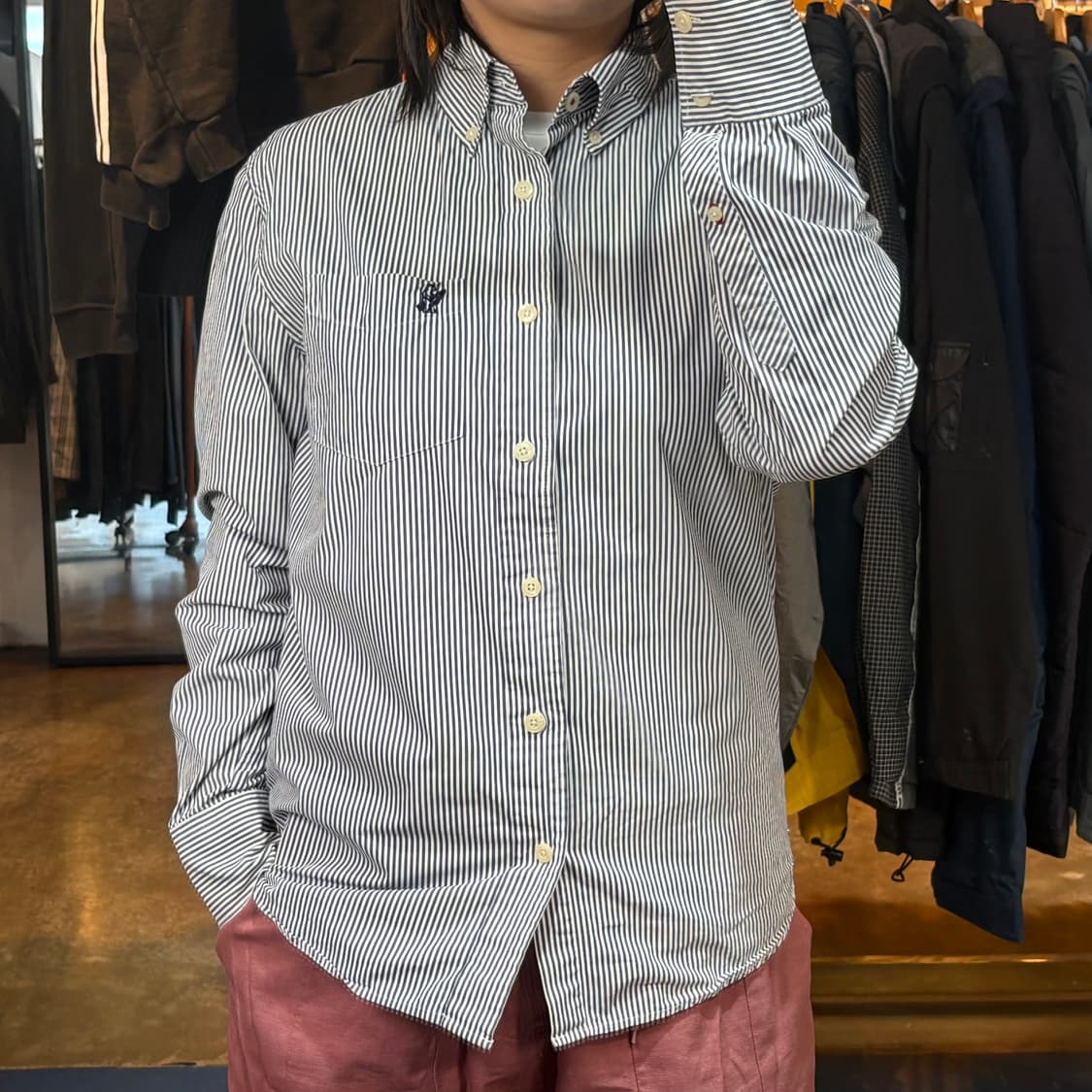 후아유 서퍼곰 스트라이프 셔츠 상품이미지1