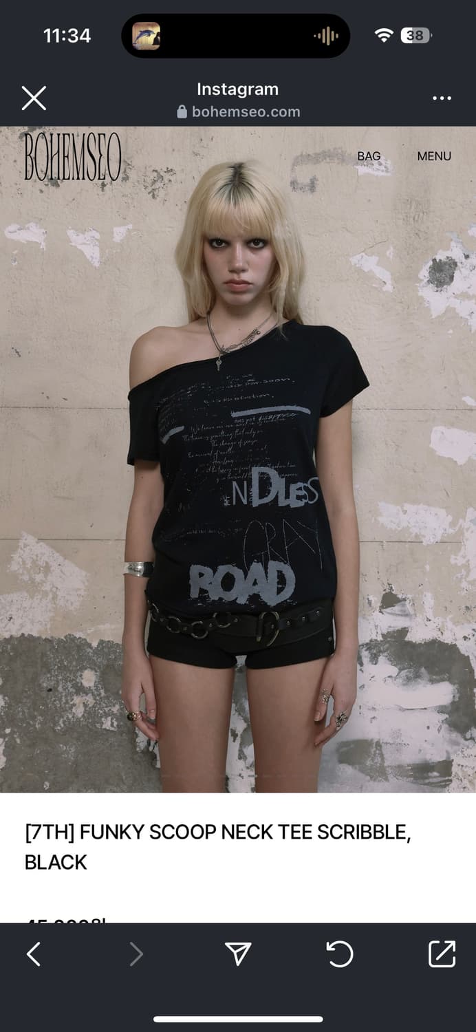 보헴서bohemseo  FUNKY SCOOP NECK TEE 상품이미지1