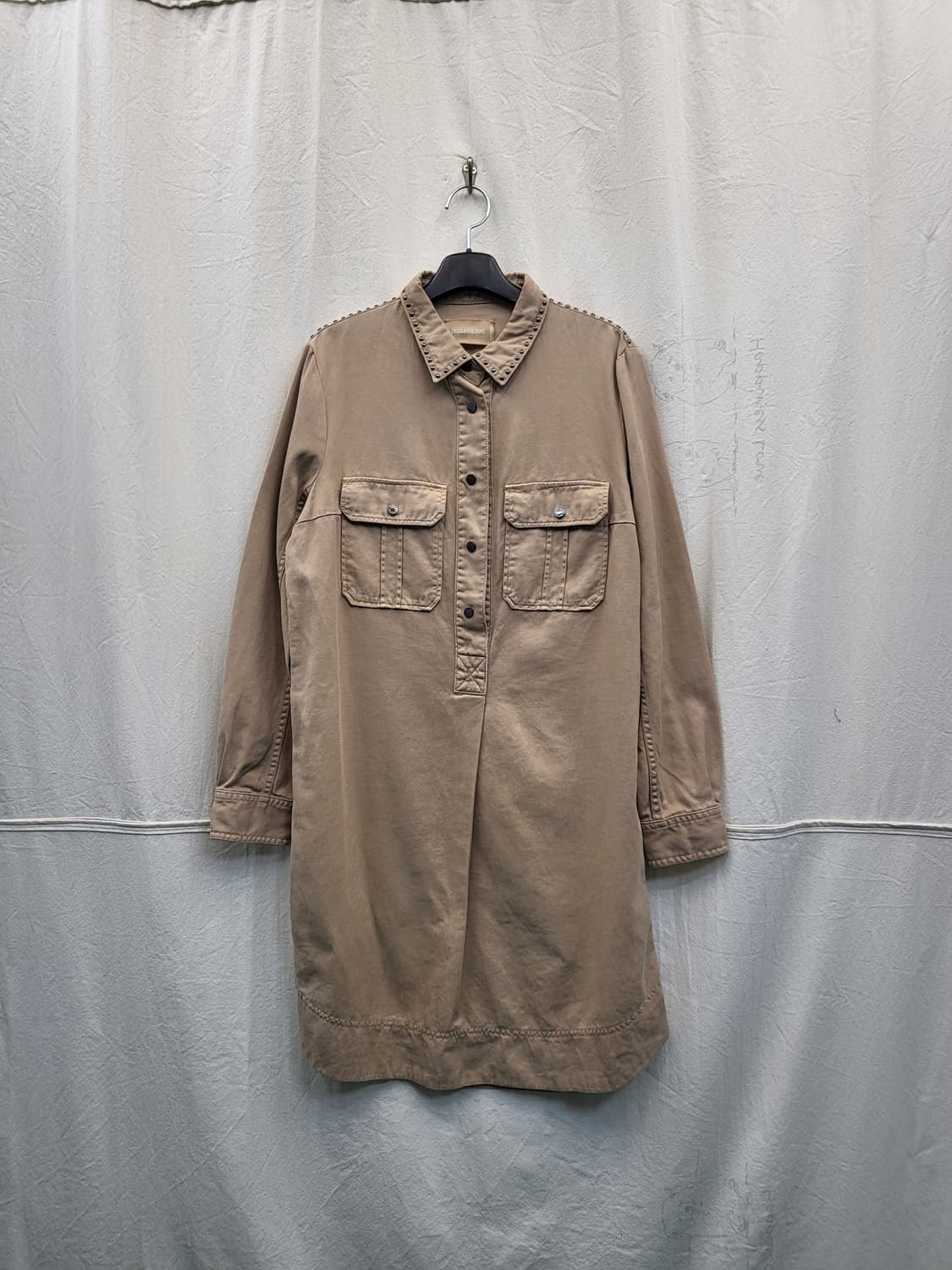 쟈딕앤볼테르 베이지 셔츠 원피스 상품이미지1