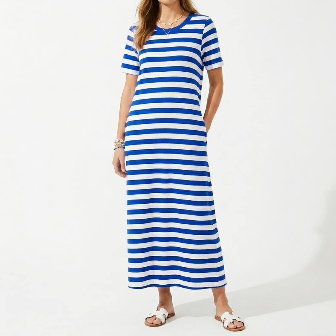 코스 COS 블루 화이트 스트라이프 코튼 맥시 원피스 (S사이즈) 상품이미지1