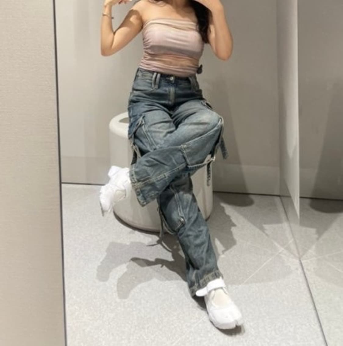 ZARA 자라 멀티 포켓 와이드 카고 데님 상품이미지4