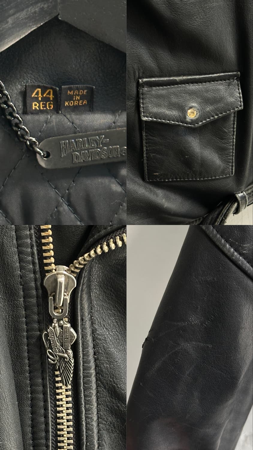 00's 할리 데이비슨 레더 더블라이더 자켓 모터사이클 자켓 상품이미지7