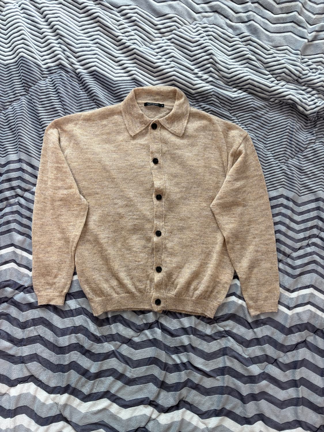 (3) 해칭룸 모헤어 카라 가디건 베이지 상품이미지2